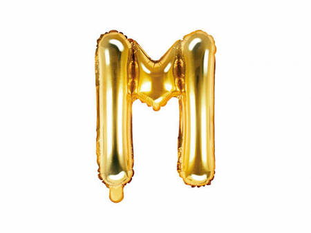 Balon litera  M złota 35cm